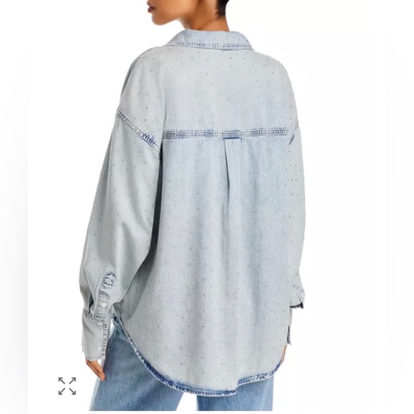 Good American Oversized Denim Shirt Sz 1 - Picture 3 of 9